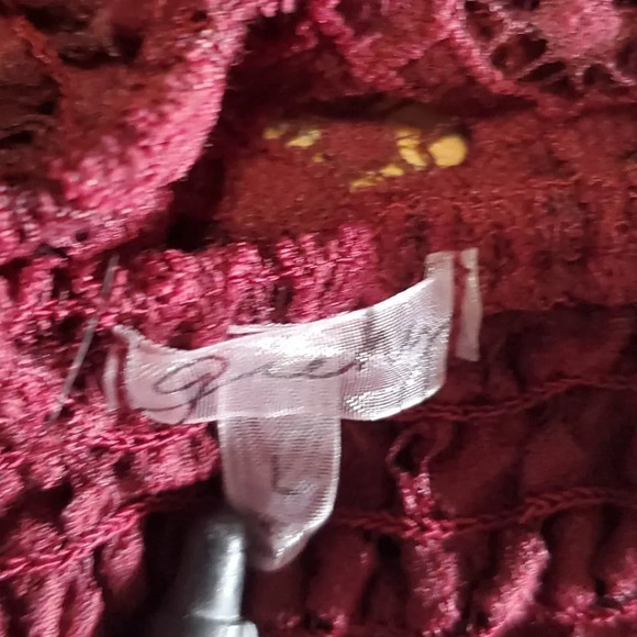 CROCHET Lace Bralette, Burgundy Size Large. - Picture 4 of 4